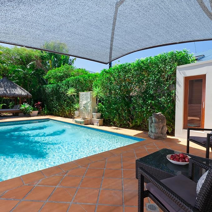 50% Black Shade Cloth, 10 x 20 FT Sun Shade Net with Grommets, Garden Sunblock Shade Cloth Shading for Greenhouse, Plant, Pergola, and Backyard Patio