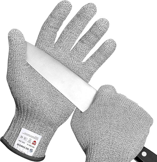 Schwer SlicePro ANSI A9 Cut Resistant Gloves, Food Grade Reliable Cutting Glove, Mandoline Gloves for Kitchen Meat Cutting, Oyster Shucking, Fish Fillet Processing, Non-PFAS, PR1501-G, XL