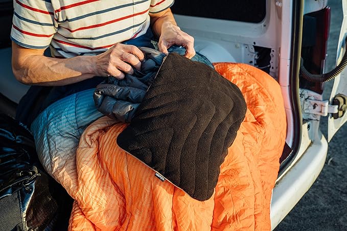 Rumpl Stuffable Fleece Pillowcase | Ultra Soft Fleece Pillow for Traveling, Camping, Picnics, Concerts, Plane Flights, Hiking, Backpacking (Black)