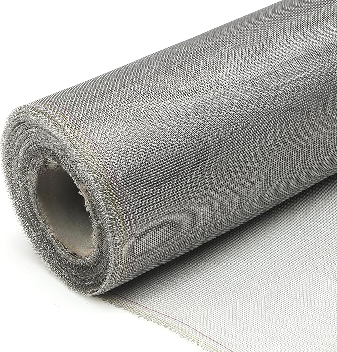304 Sliver Stainless Steel Robust & Shielding Window Screen Replacement Mesh Screen, 39IN x 100FT, Perfect for Windows, Doors, Patios & Pets, Mosquito-Proof,Sturdy Screen Mesh Roll (20 Mesh)