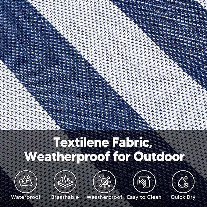 SUNCREAT Double Hammock with Stand Included, Outdoor Portable Hammock with Stand, Blue