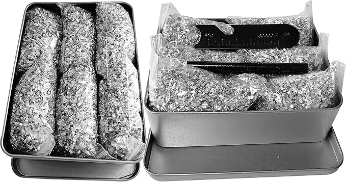 Fire Starter Kit – 6 Magnesium Bags + 3.15" Ferro Rod (12,000+ Strikes) + 4" Waxed Rope (12 Min Burn) – Survival Kit in Waterproof Tin for Camping, Hiking