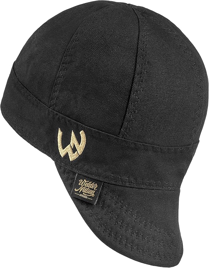Welder Nation 8 Panel 10 oz Welding Premium Cap 100% Cotton Interior & Duck Canvas Exterior - Protective Durable Heavy-Duty