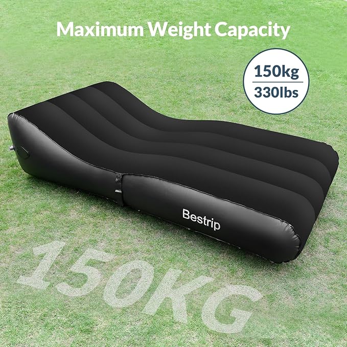 Bestrip Inflatable Couch with Built in Pump - Upgraded Extra Size Air Lounger Sofa, Portable Blow up Mattress Bed with Storage Bag, Inflatable Bed for Home, Camping & Guests