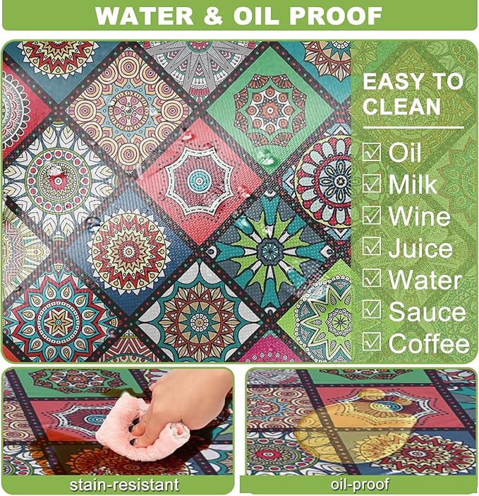 Fitted Picnic Table Cover with Bench Covers Waterproof Elastic Edges Rectangle Patio Tablecloth Outdoor Camping Essentials Stuff Rv Accessories Summer Trip Travel Camper Gifts for Woman Men, 72in 6 ft