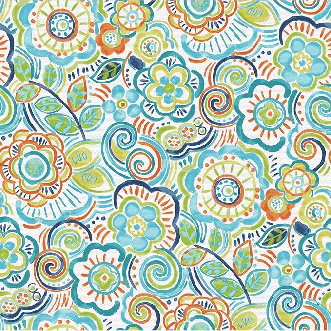 LVTXIII Outdoor Seat/Back Chair Cushion Patio Tufted High Back Cushion, Seasonal Replacement Rocking Chair Cushion with Ties (22” W x 20D”, Set of 2, Flower Blue)