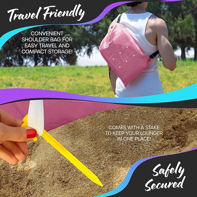 Nevlers Inflatable Lounger | 210T Polyester Inflatable Chair | No-Pump Blow Up Couch | Camping Couch Air Sofa Bed w/ 450 lbs. Cap., Pockets & Matching Bag | Use as Inflatable Couch for Adults & Kids