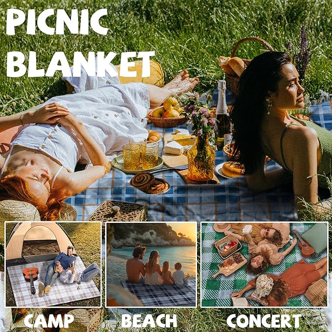 Extra Large Picnic Blankets Portable 80x80 Oversized Waterproof Sandproof Outdoor Boho Beach Blanket Camping Grass Mat Women Birthday Thank You Gift Mother Day Sister Hostess Girlfriend Teacher Gifts