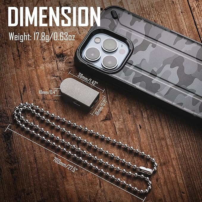 KeyUnity Titanium EDC Whistle Outdoor Emergency Whistle for Keychain, Comes with Necklace to Hang on Neck