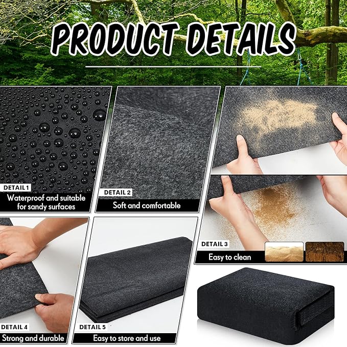 11x11ft Outdoor Gazebo Mat Waterproof Tent Rugs Foldable Portable Floor Blanket for Gazebo Picnic Hiking Lawn Outdoor Supplies Garden