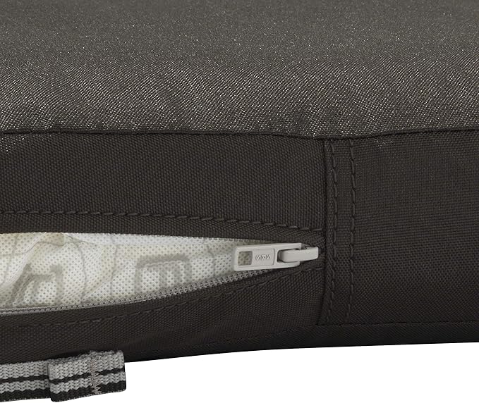 Classic Accessories Ravenna Water-Resistant 19 x 19 x 3 Inch Patio Seat Cushion, Espresso, Chair Seat Cushion