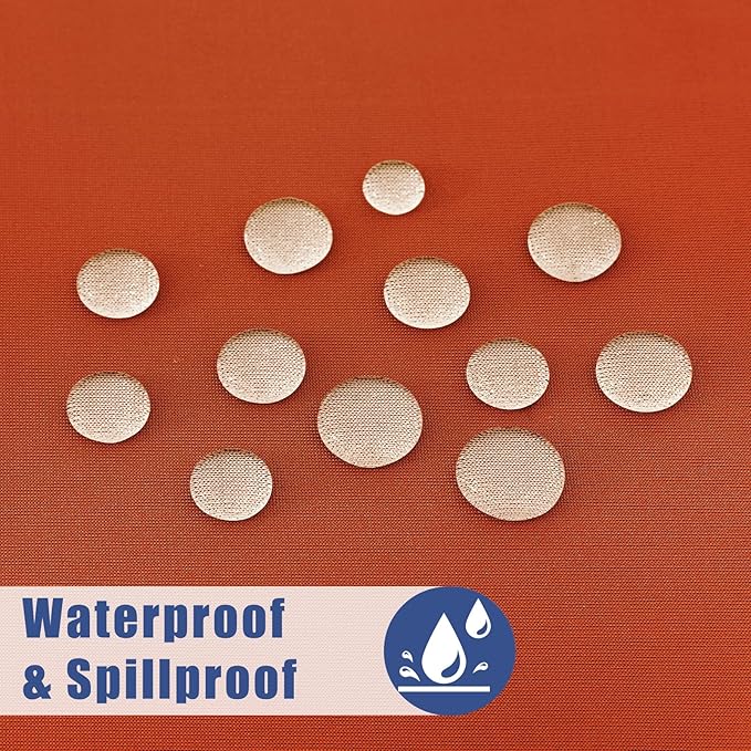 Spandex Picnic Table Cloth 2 Pack, Elastic Fitted Tablecloths for 6 Foot Rectangle Tables, Stretch Washable Patio Table Cover for Outdoor, Camping, Banquet and Parties (Rust, 30"x72")