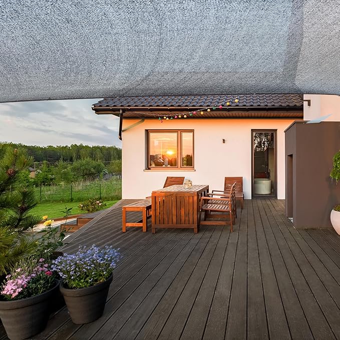 90% Black Shade Cloth, 20 x 20 FT Sun Shade Net with Grommets, Garden Sunblock Shade Cloth Shading for Greenhouse, Plant, Pergola, and Backyard Patio