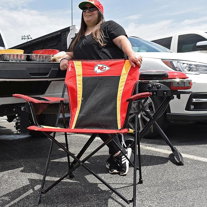 Kijaro Dual Lock Pro Sports Fan Folding Chair, 26" L x 35.5" W x 37" H, Kansas City Chiefs
