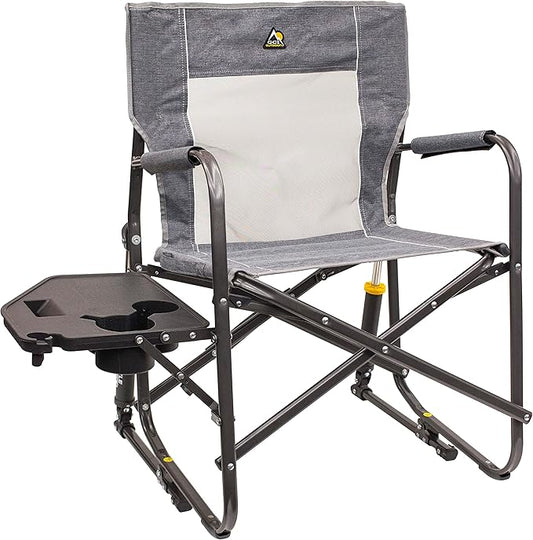 GCI OUTDOOR Freestyle Rocker Portable Folding Rocking Chair, Outdoor Camping Chair with Side Table