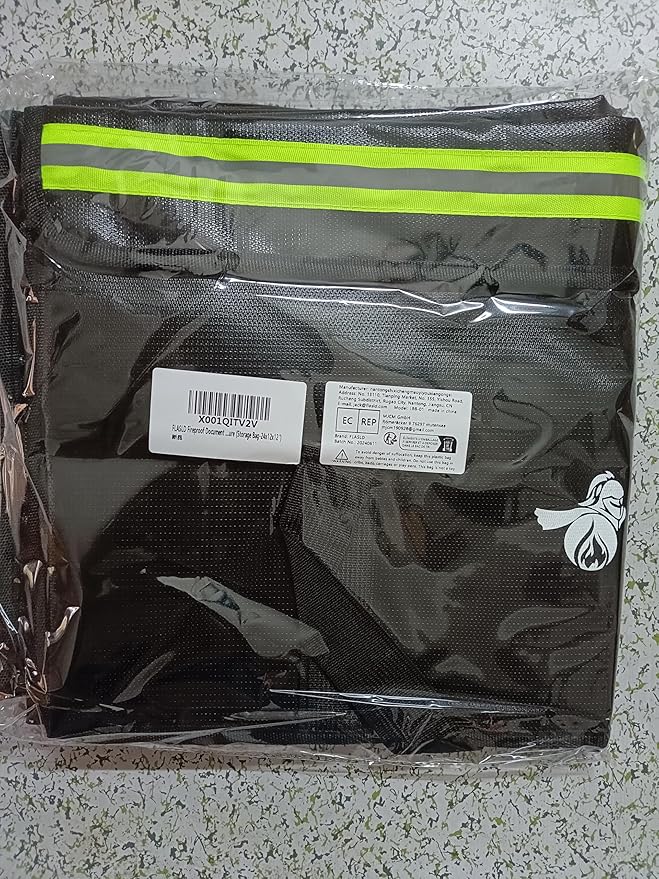 FLASLD Large Fireproof Document Bags, 24x12x12” Waterproof Storage Firesafe Bag, Fireproof Folder Safe Box for Cash, Valuables & Passport, Silicone Coating & Zipper Closure
