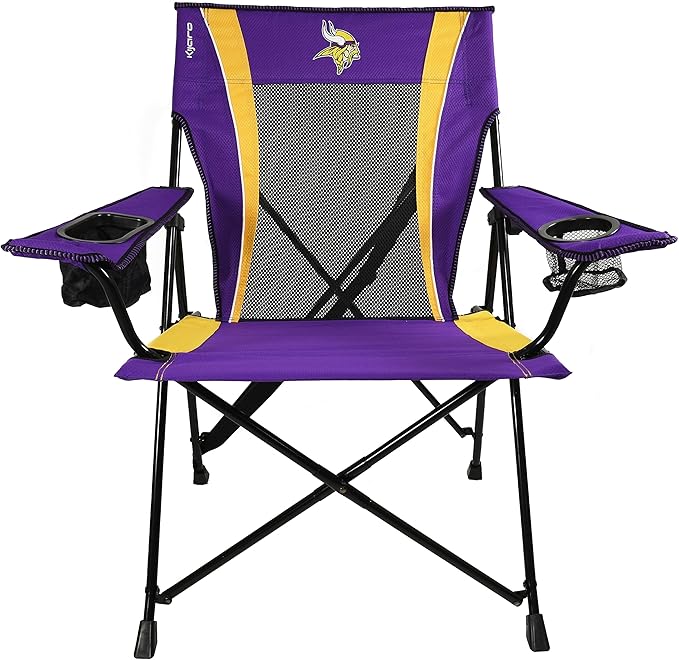 Kijaro Dual Lock Pro Sports Fan Folding Chair, 26" L x 35.5" W x 37" H, Minnesota Vikings