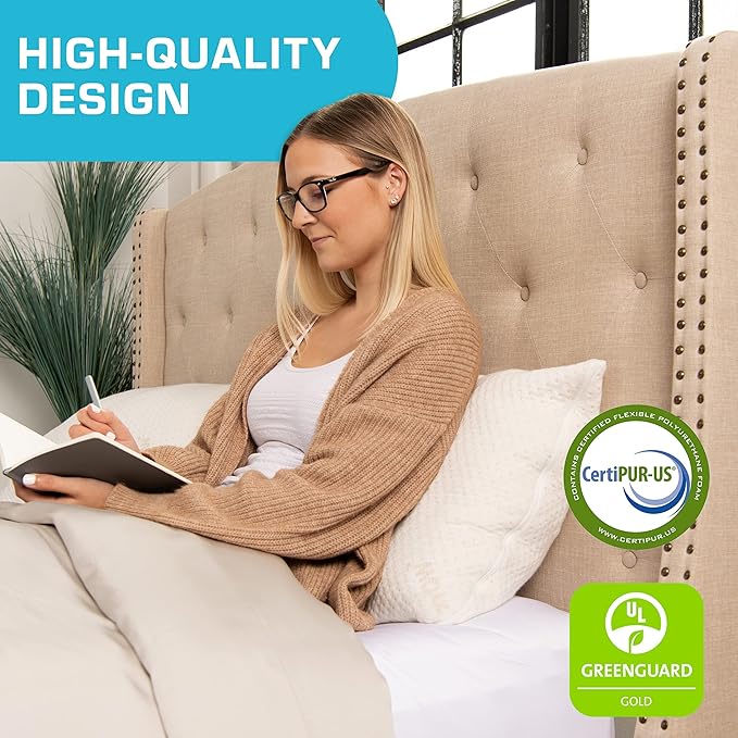 Xtreme Comforts 2-Pack Shredded Memory Foam Pillow Made in The USA - Cooling Pillow Cover for Side, Back & Stomach Sleepers- Machine Washable - Foam Pillows for Sleeping & Neck Pain Relief