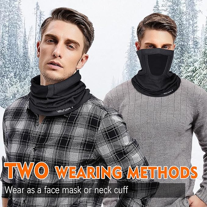 Winter Neck Warmer Gaiter Ski Face Mask, Breathable Fleece Balaclava Windproof Cold Weather Scarf