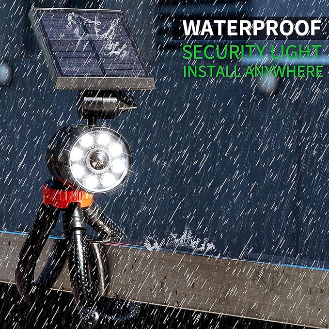 Solar Lights for Outside (Aluminum Alloy), Camping Motion Sensor Light, 100-DAY Free Replacement/Refund Outdoor Solar Power Motion Sensor Light Waterproof for Camping Pathways, Gardens