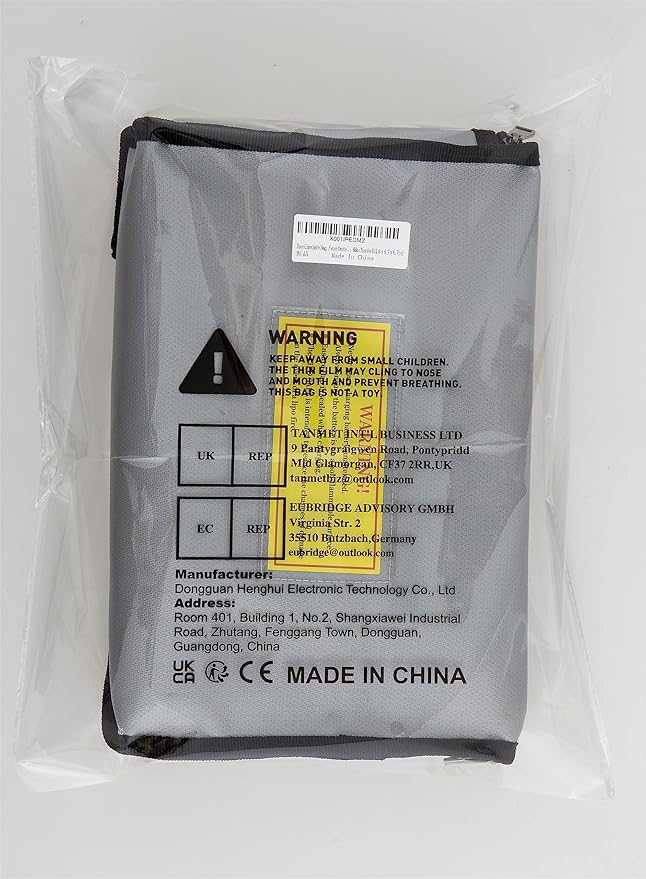 Zeee Lipo Fireproof Safe Bag - Large Capacity Storage Guard Pouch for Charging - 10 Cell Adjustable (10.6x6.7x6.7in)