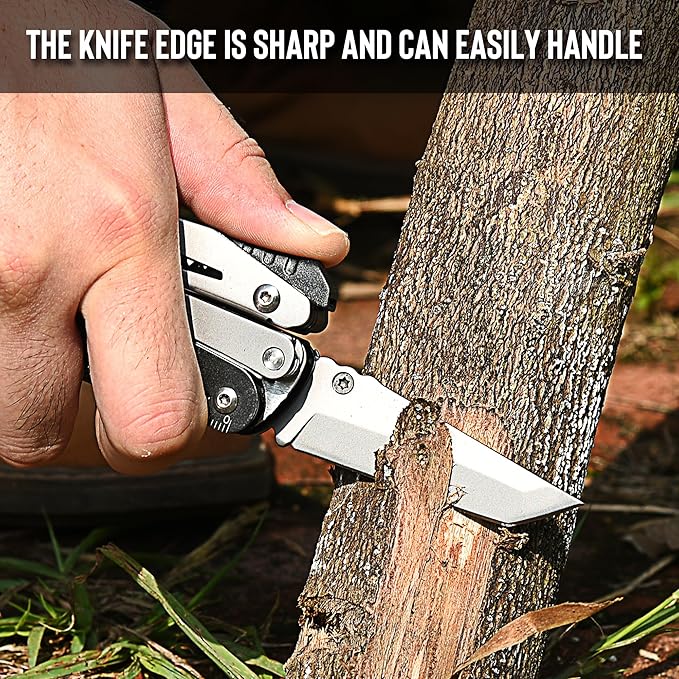 THE FRONT Multitool 19 in 1 Multitools Pliers with Detachable Scissors, Survival Utility Multi-tool Camping Tactical Knife Gift for Men