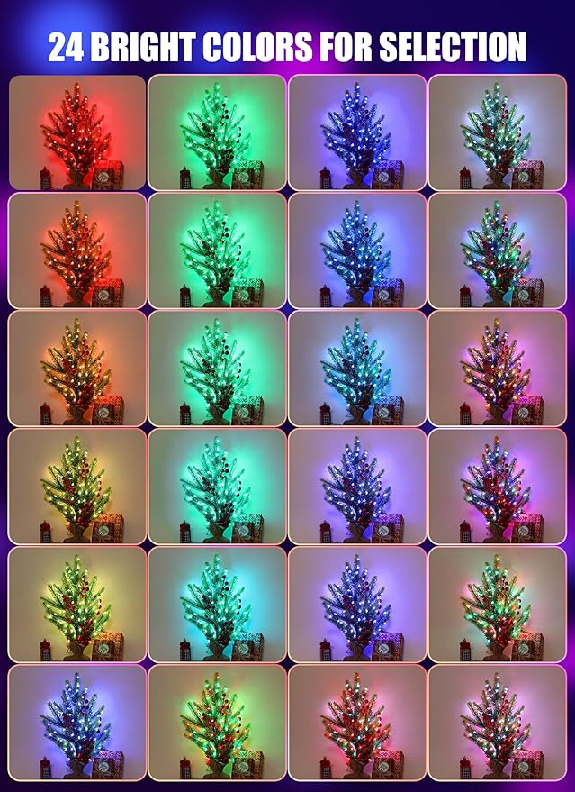 Minetom Upgraded Color Changing Fairy String Lights - 33 ft 100 LED 24 Colors USB Silver Wire Lights with Remote and Timer for DIY Bedroom Party Indoor Christmas Decoration, Adapter Included