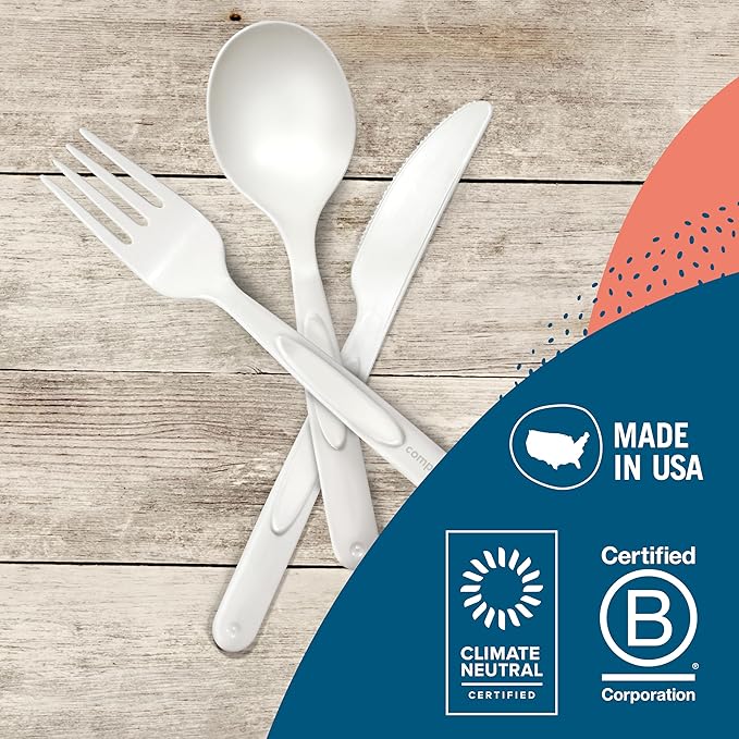 Preserve Compostable Knives, Made in USA, Medium Weight Cutlery, White, 840 Count