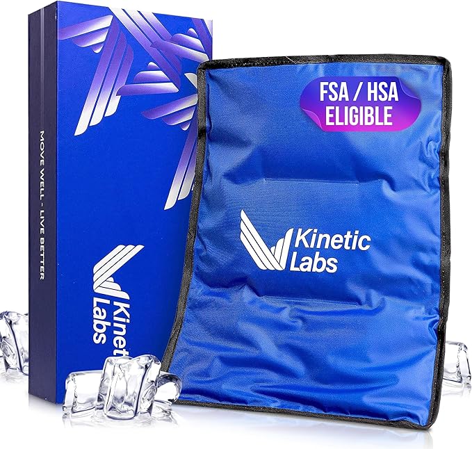 Kinetic Labs Reusable Ice Pack for Injuries - Cold Pack for Back Pain Relief (11x14.5) - Large Ice Gel Pack for Back, Knee, Shoulder, Hip