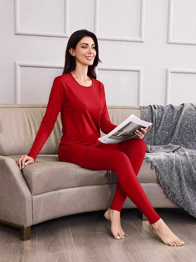 URATOT 3 Sets Women's Thermal Underwear Set Fleece Lined Long Johns Thermal Underwear Base Layer for Women Cold Winter