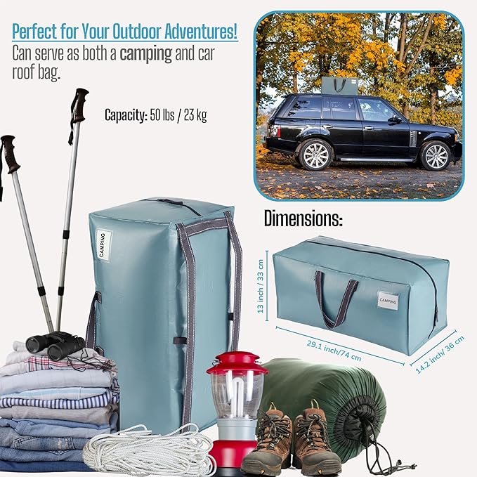 VENO 6 Pack Moving Bags w/Backpack Straps, Heavy Duty, Moving Boxes Alternative, Packing Supplies, Large Storage Totes for Dorm Room Essentials with Zipper for Clothes (Shiny Light Blue, 6 Pack)