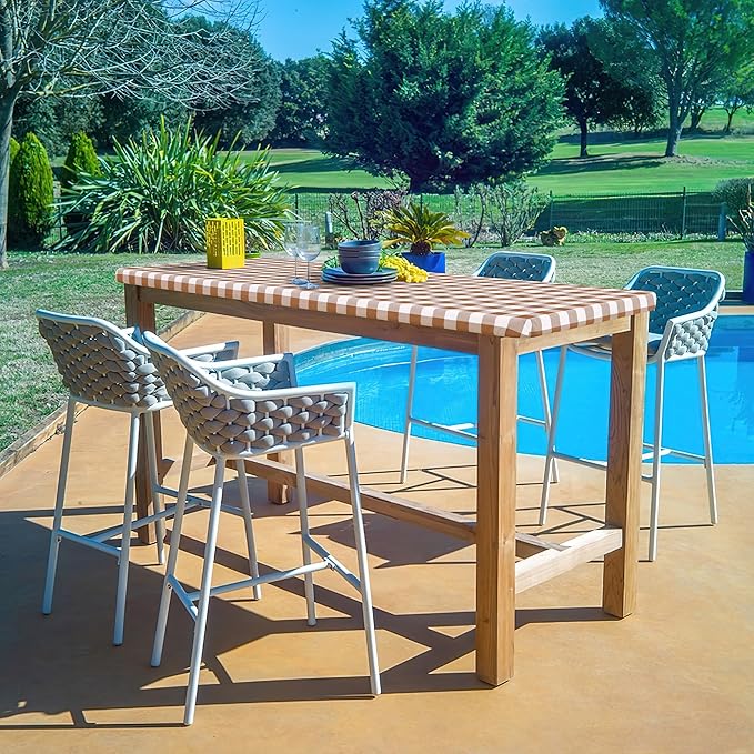 misaya Buffalo Rectangle Picnic Tablecloth, 4 Foot Elastic Fitted Vinyl Table Cloth with Flannel Backing, Waterproof Plaid Table Covers for Dining, Camping, Outdoor (Brown and White, 24" x 48")