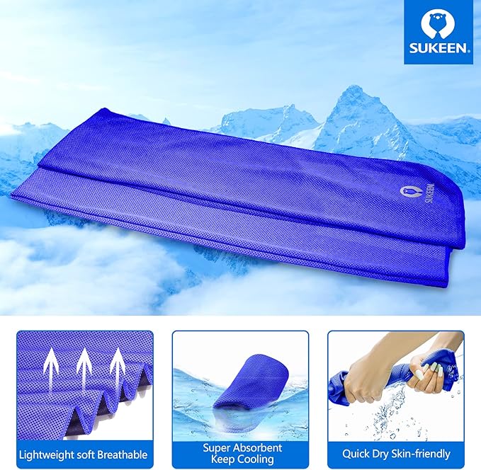 Sukeen Cooling Towel for Neck and Face (40"x12"), Microfiber Bulk Cooling Towels for Athletes Cooling Neck Wraps Instant Cooling Towels for Yoga,Gym,Golf,Running,Fitness and Workout