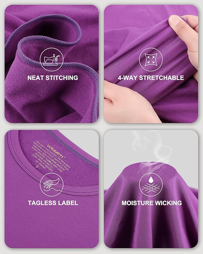 WEERTI Thermal Underwear for Women Long Johns with Fleece Lined, Base Layer Women Cold Weather Top Bottom