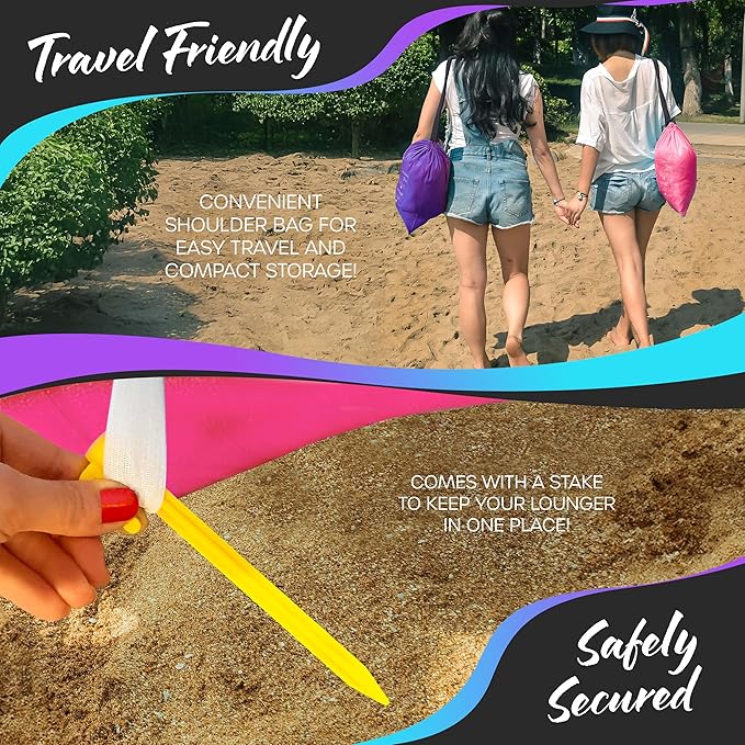 Nevlers 2 Pack Inflatable Loungers Air Sofa Couch | Perfect for Beach Chair Camping Chairs or Portable Hammock |Travel Bag Pouch, Pegs & 3 Pockets| Movie Seating & Camping Accessories Blow Up Lounger