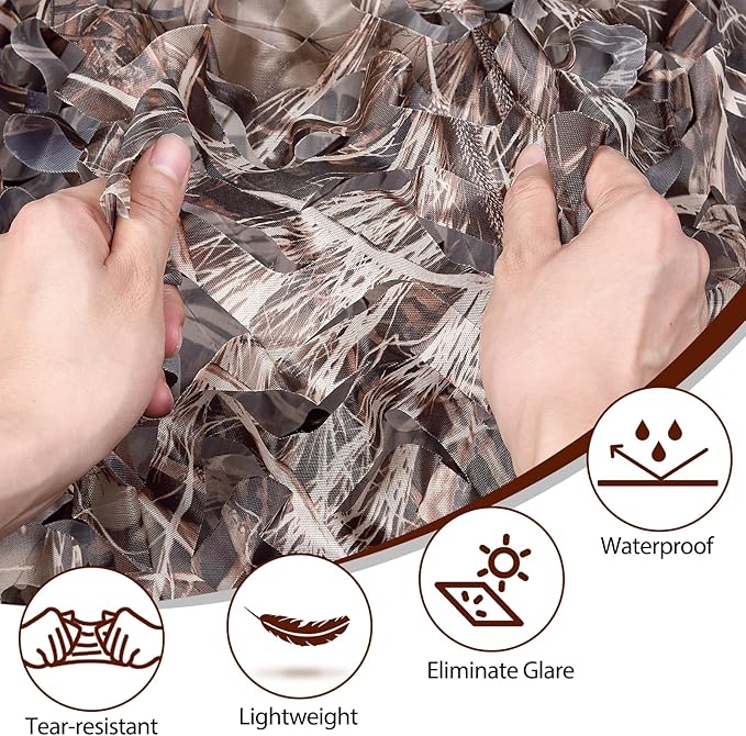 Camo Netting Camouflage Netting 20x20 10x20 10x10 Bulk Roll Burlap Camo Tarp Sunshade Net for Hunting Blind Dinosaur Birthday Jungle MilitaryTheme Party Decoration Camping Shooting