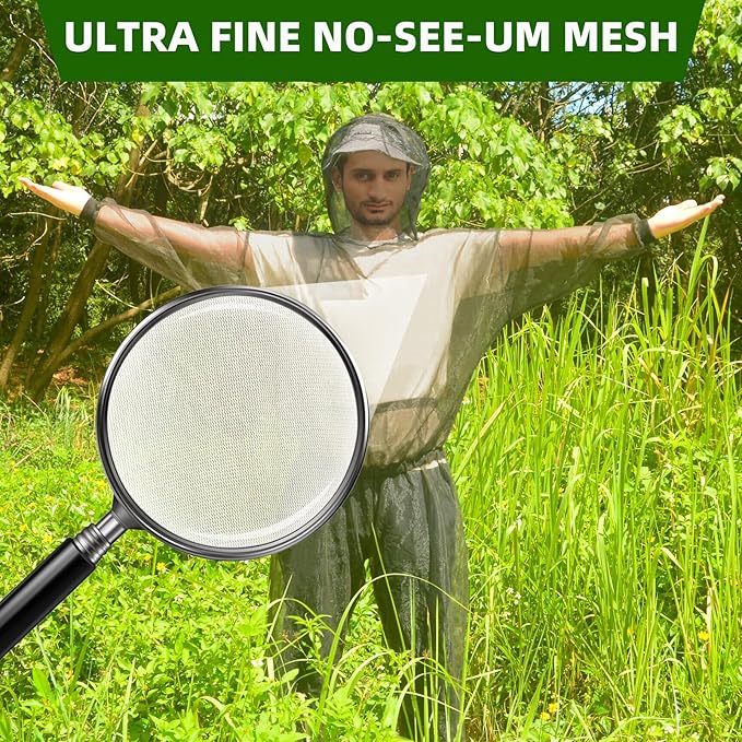 Mosquito Suit, Bug Net Pants & Jacket with Hood, Full Body Bug Suit for Gardening & Outdoor Protection from Bugs, Flies, Gnats, No-See-Ums & Midges, Mosquito Clothing for Women & Men, XL Size