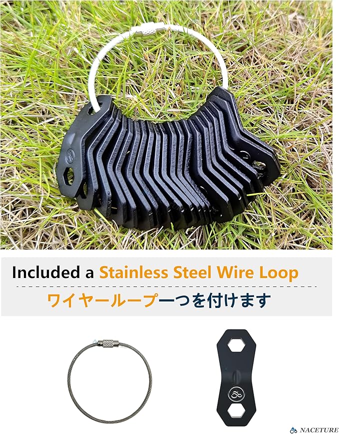 NACETURE Aluminum Alloy Rope Tensioner Tent Guyline Cord Adjuster for Camping, Hiking, Backpacking