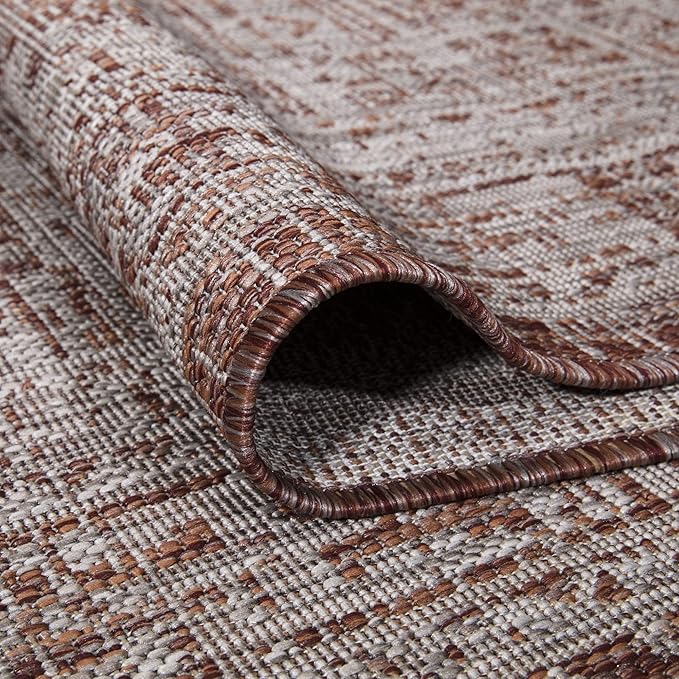 Keen Home Design Terrace Outdoor Area Rug - 5x8 Washable Indoor/Outdoor Rug for Patio, Kitchen, Balcony, Beach, Garden, Deck and Porch, Size: 5'3"x7'7"