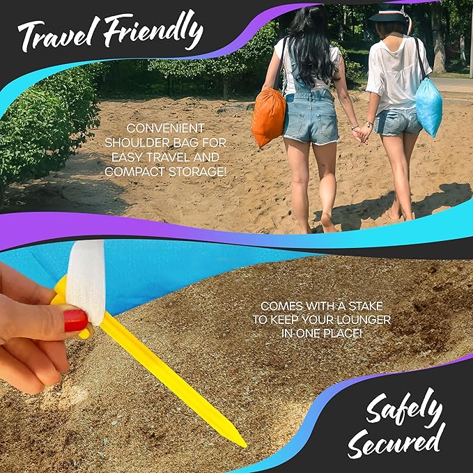 Nevlers 2 Pack Inflatable Loungers Air Sofa Couch | Perfect for Beach Chair Camping Chairs or Portable Hammock |Travel Bag Pouch, Pegs & 3 Pockets| Movie Seating & Camping Accessories Blow Up Lounger