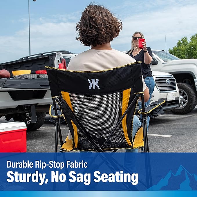 Kijaro Sports Fan Folding Chair, 26" L x 35.5" W x 37" H, Pittsburgh Steelers