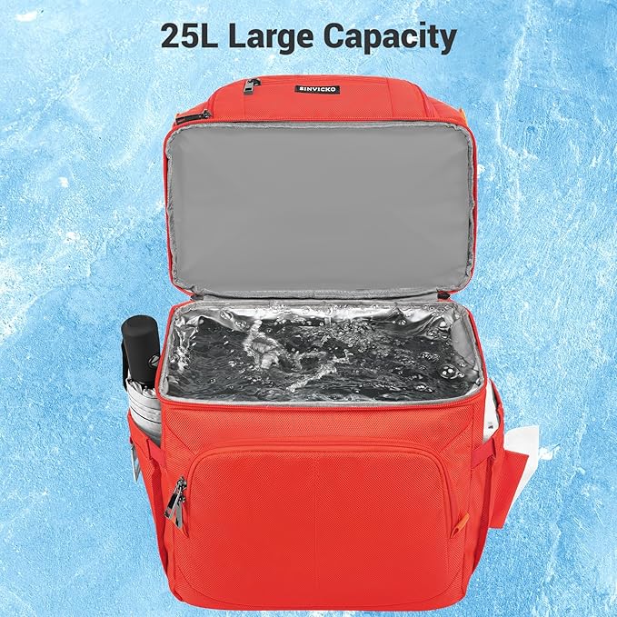 Insulated Cooler Backpack,Double Deck Leakproof Cooler Bag,Insulated Backpack Cooler Lunch Backpack for Men Women