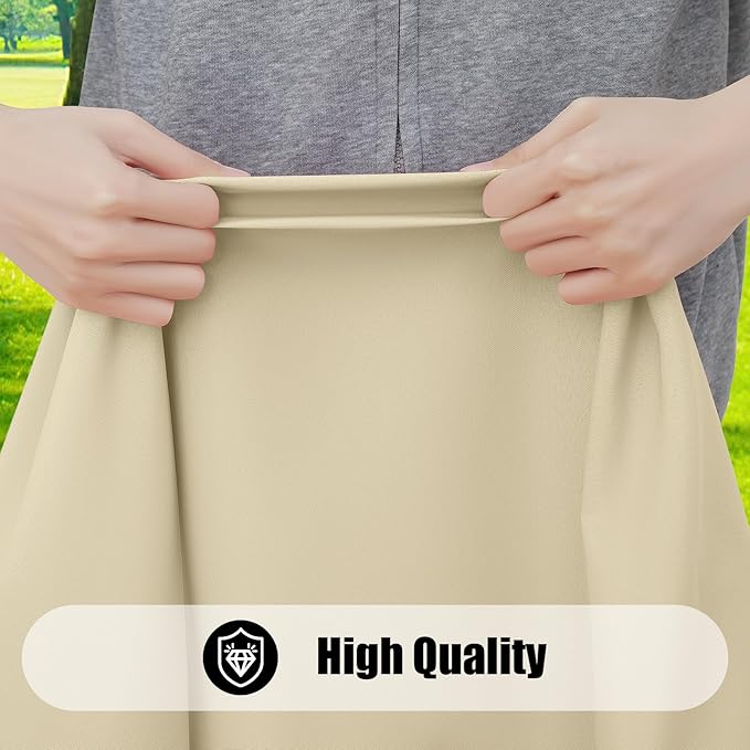 Smiry 2 Pack Rectangle Picnic Table Cloth, Waterproof Elastic Fitted Tablecloths, Washable Polyester Rectangular Patio Table Cover for Camping, Indoor and Outdoor (Champagne, 30"x72")