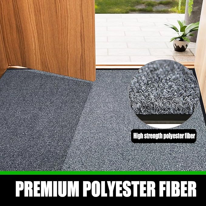 Heavy Duty Doormat, 3'x10' Indoor Outdoor Entry Rug, Commercial Entrance Mat with Rubber Border, Durable Welcome Mat, Rubber Backing Non Slip Doormat for Entryway, Large Garage Floor Mat