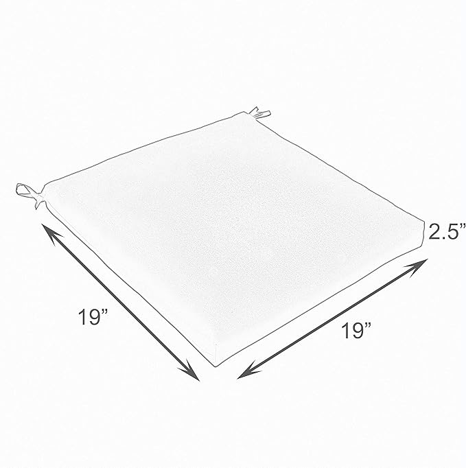 Sorra Home Sunbrella Bristol Square Chair Cushion (Set of 2) - Fade & Water Resistant, Outdoor & Indoor Patio Seat Cushion with Plush Foam - Spectrum Indigo (19" x 19" x 2.5")