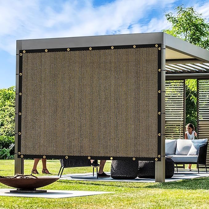 Artpuch Outdoor Pergola Shade Cover 5x22 FT Sun Shade Cloth with Grommets Mocha 90% UV Protection Canopy Patio Privacy Screen (Customized Available)