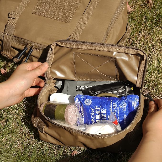 PETAC GEAR 4 PCS Tactical Modular Packing Cubes with Waterproof Material, Large Capacity Storage Bag, Easy Clean Outdoor Travel Organize Storage Pouches Bags (CB)