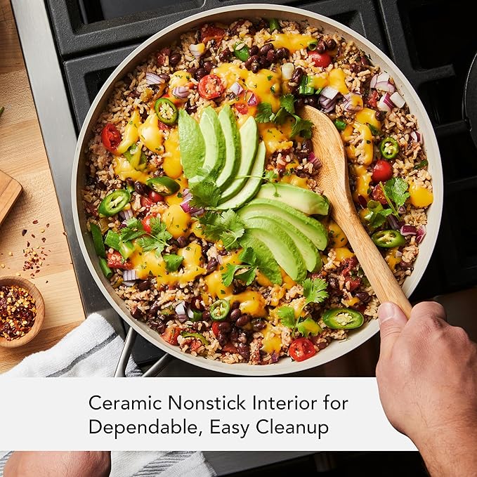 KitchenAid Hard Anodized Ceramic Nonstick Frying Pan/Skillet, 12.25 Inch, Matte Black