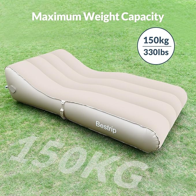 Bestrip Inflatable Couch with Built in Pump - Upgraded Extra Size Air Lounger Sofa, Portable Blow up Mattress Bed with Storage Bag, Inflatable Bed for Home, Camping & Guests
