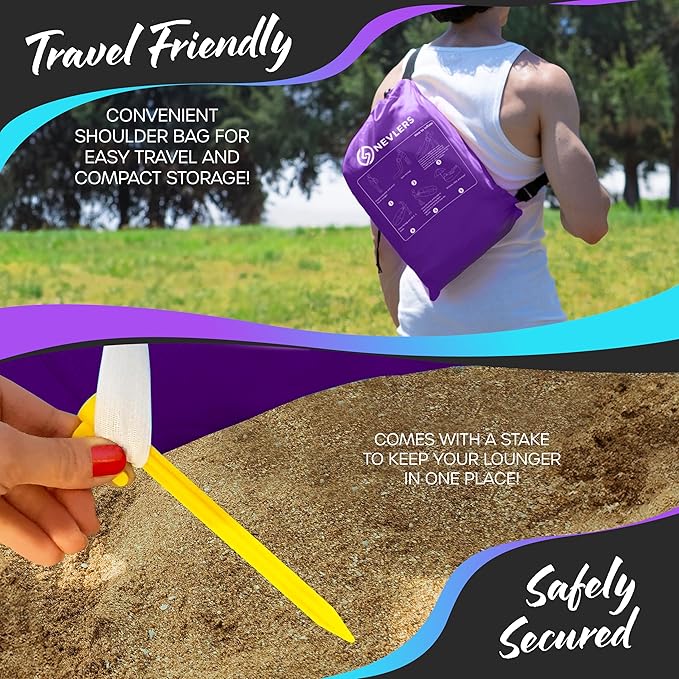 Nevlers Inflatable Lounger | 210T Polyester Inflatable Chair | No-Pump Blow Up Couch | Camping Couch Air Sofa Bed w/ 450 lbs. Cap., Pockets & Matching Bag | Use as Inflatable Couch for Adults & Kids